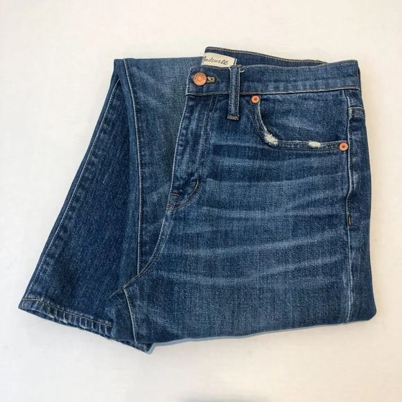 Madewell The High Rise Slim Boyjean Classic Dark Wash Denim Jeans Women's 26 - Picture 2 of 10